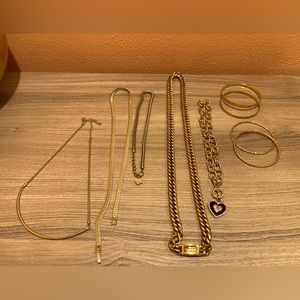 Bulk sale- 5 gold plated necklaces and 4 gold plated bangles